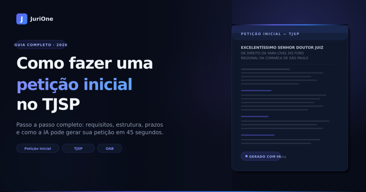 petição inicial TJSP modelo exemplo advogado